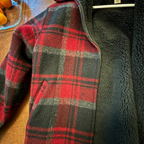 Woolrich Fleece Lined Wool Jacket 90s Vintage Men's Plaid Zip Medium - Picture 6 of 8